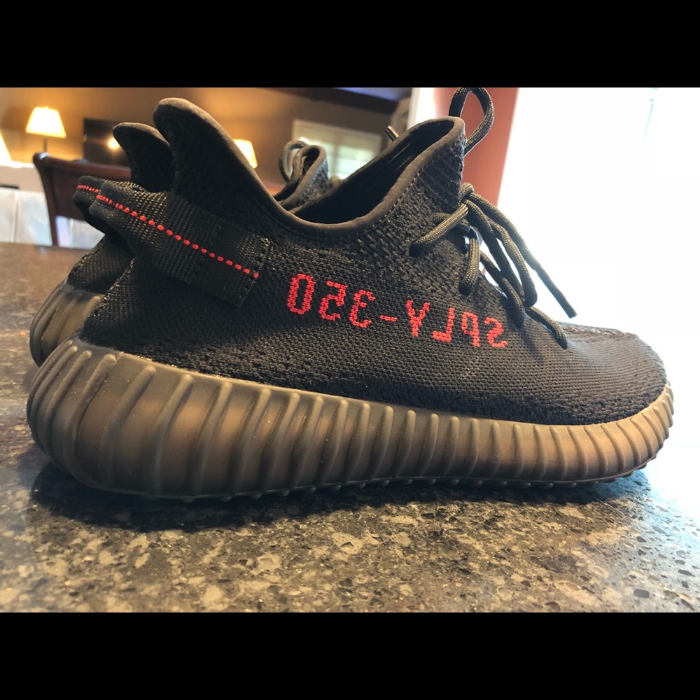 Yeezy Boost 350V2 Black/Red 100% AUTHENTIC - Picture 7 of 8
